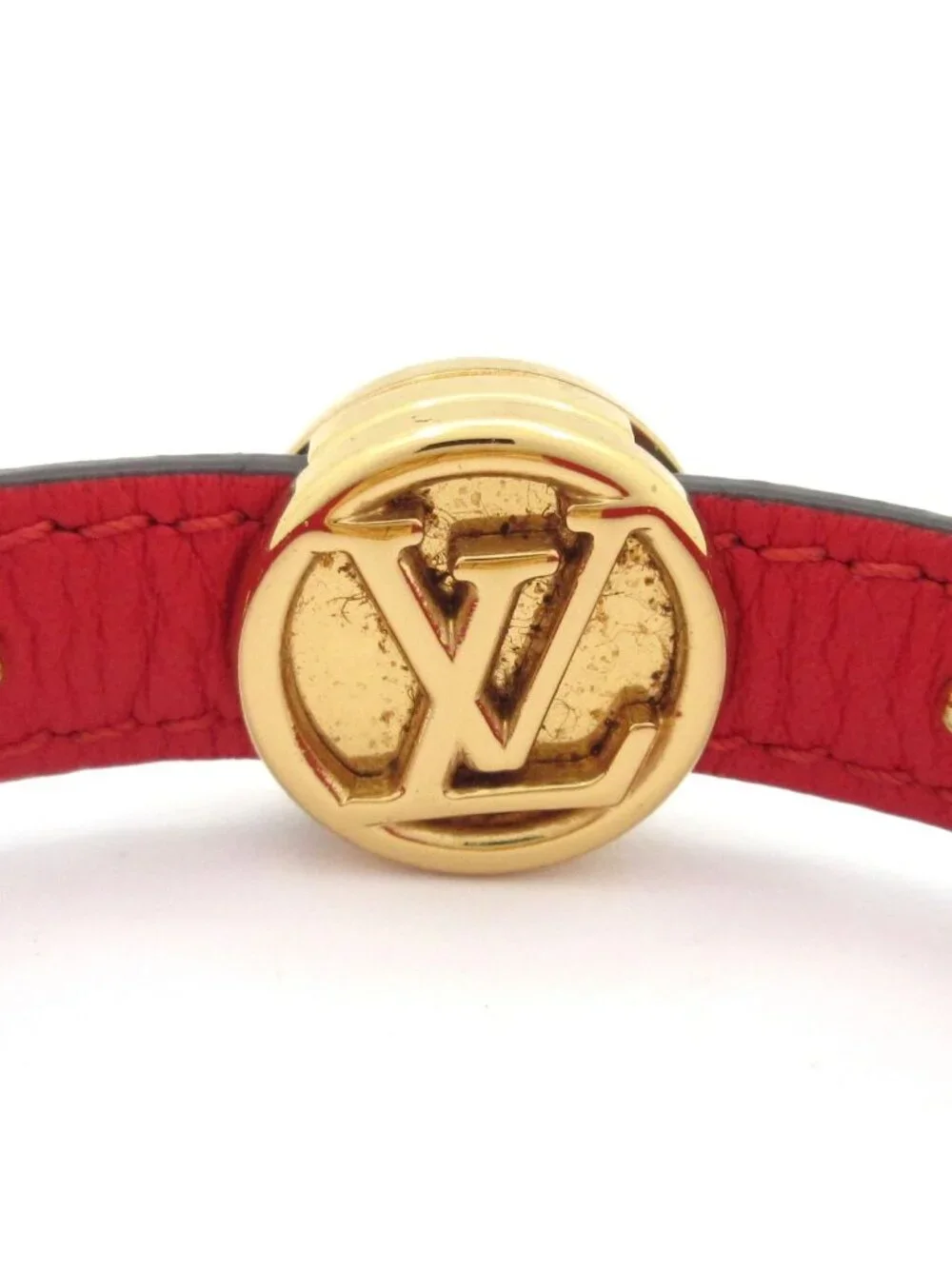 Louis Vuitton Bracelet Monogram LV Circle Reversible Leather Cowhide Rose Poodle